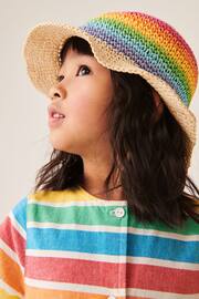Little Bird by Jools Oliver Multi Rainbow Straw Hat - Image 3 of 6
