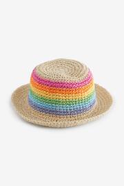 Little Bird by Jools Oliver Multi Rainbow Straw Hat - Image 5 of 6