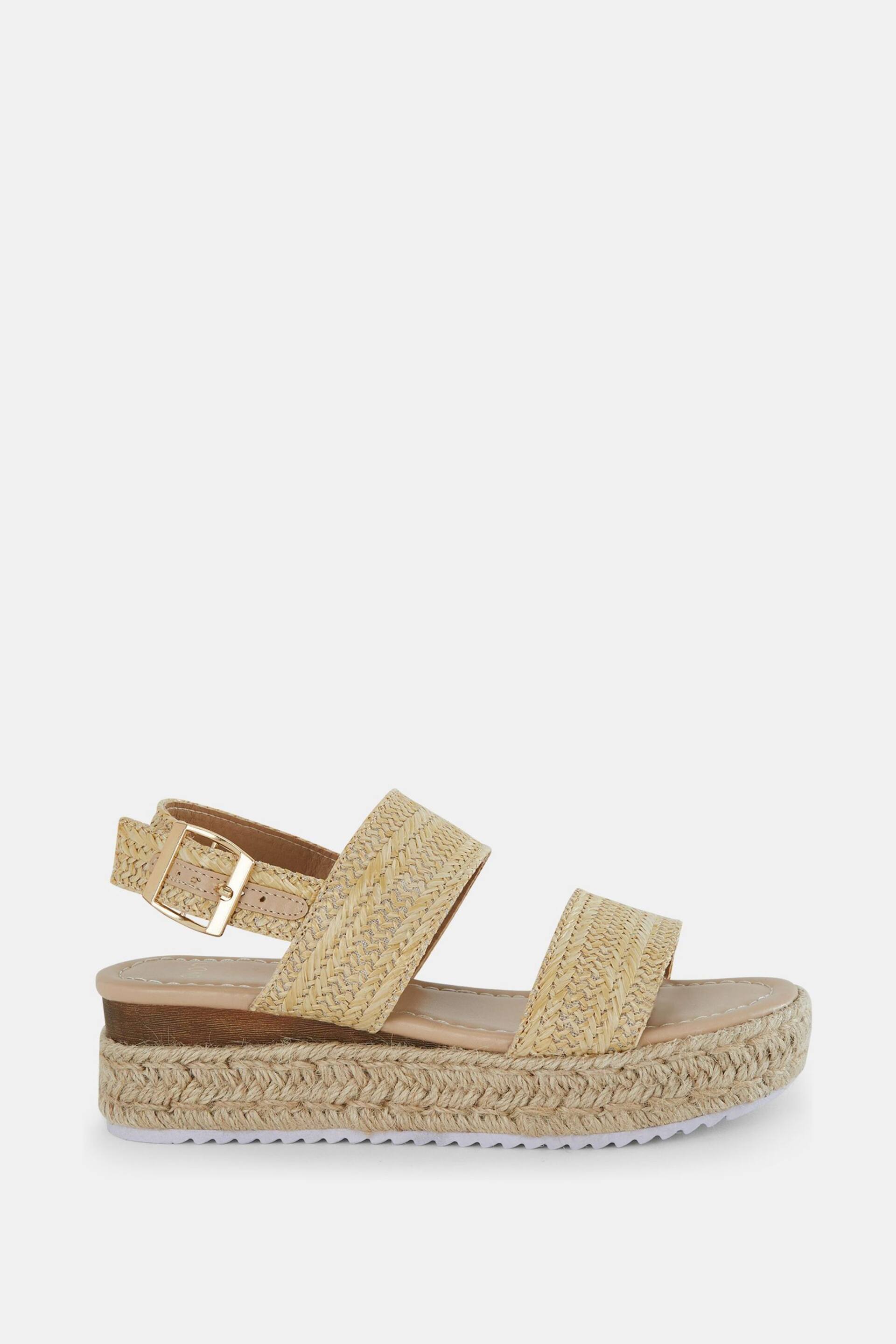 Novo Natural Wide Fit Sadie Espadrille Double Strap Sandals - Image 2 of 6