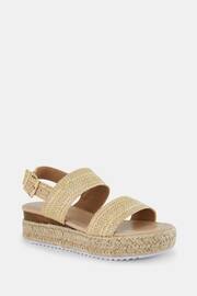 Novo Natural Wide Fit Sadie Espadrille Double Strap Sandals - Image 3 of 6