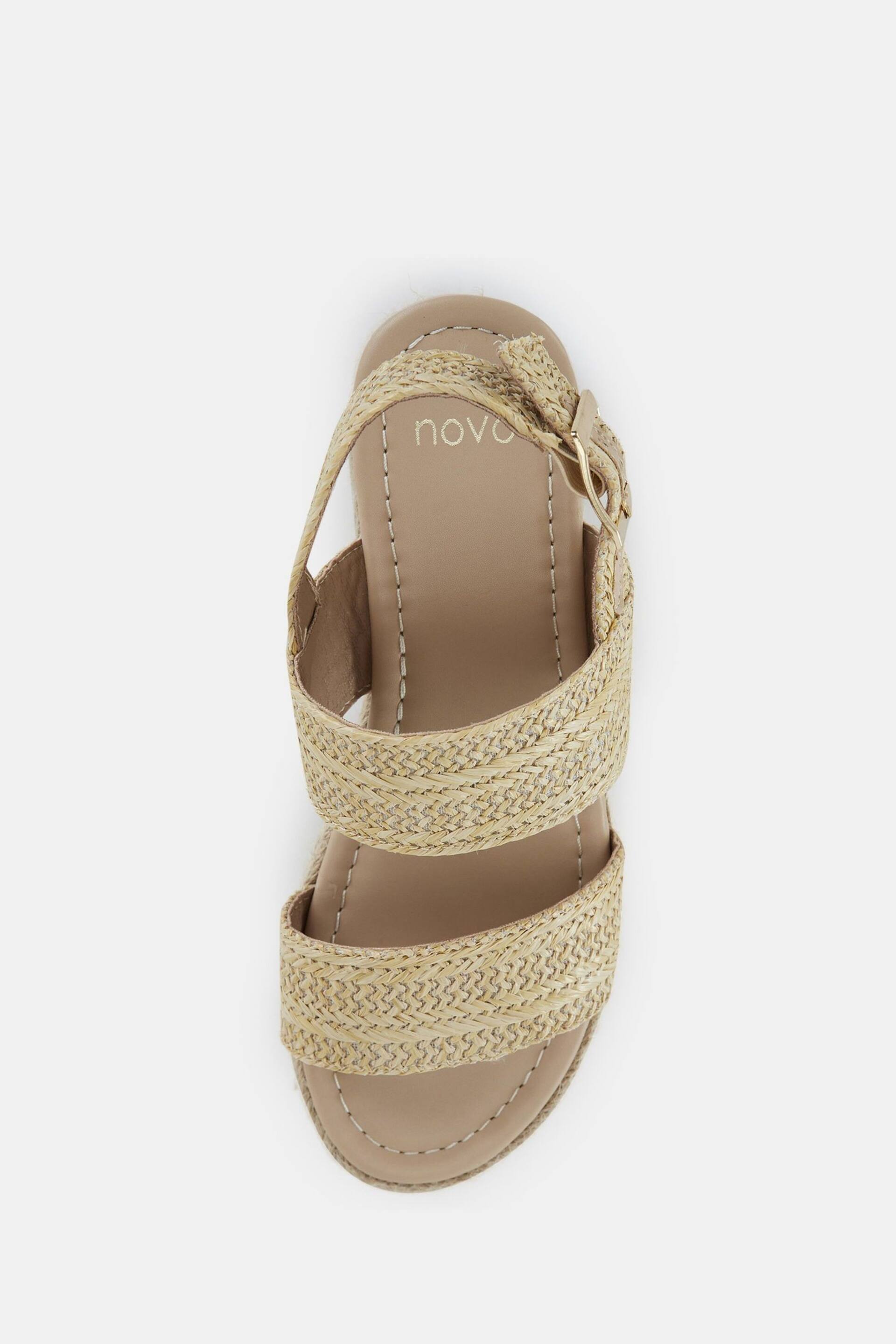 Novo Natural Wide Fit Sadie Espadrille Double Strap Sandals - Image 5 of 6
