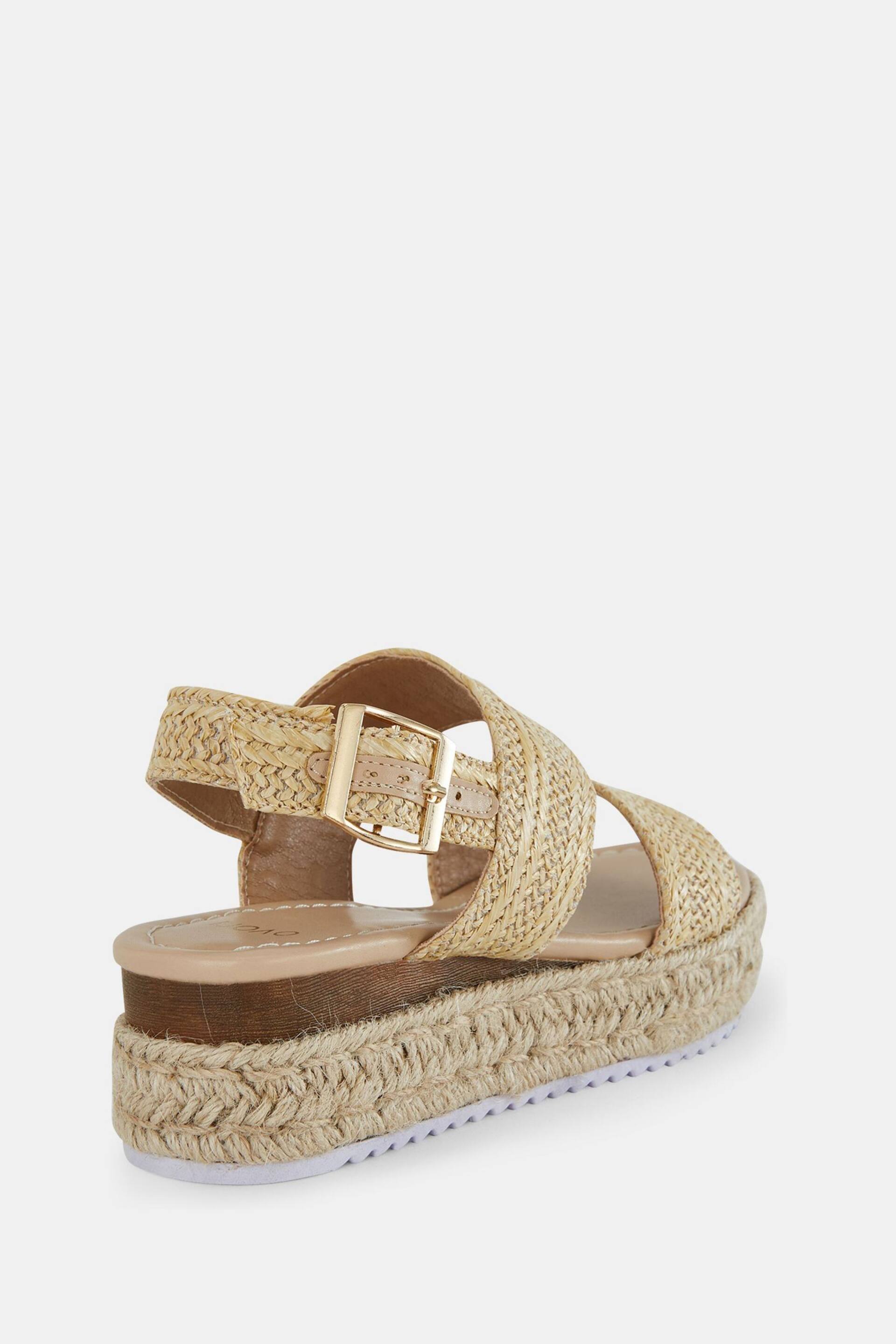 Novo Natural Wide Fit Sadie Espadrille Double Strap Sandals - Image 6 of 6