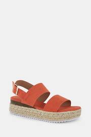 Novo Orange Wide Fit Sadie Espadrille Double Strap Sandals - Image 3 of 6