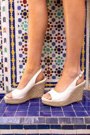 Novo White Regular Fit Ocean Slingback Espadrille Wedge - Image 1 of 4