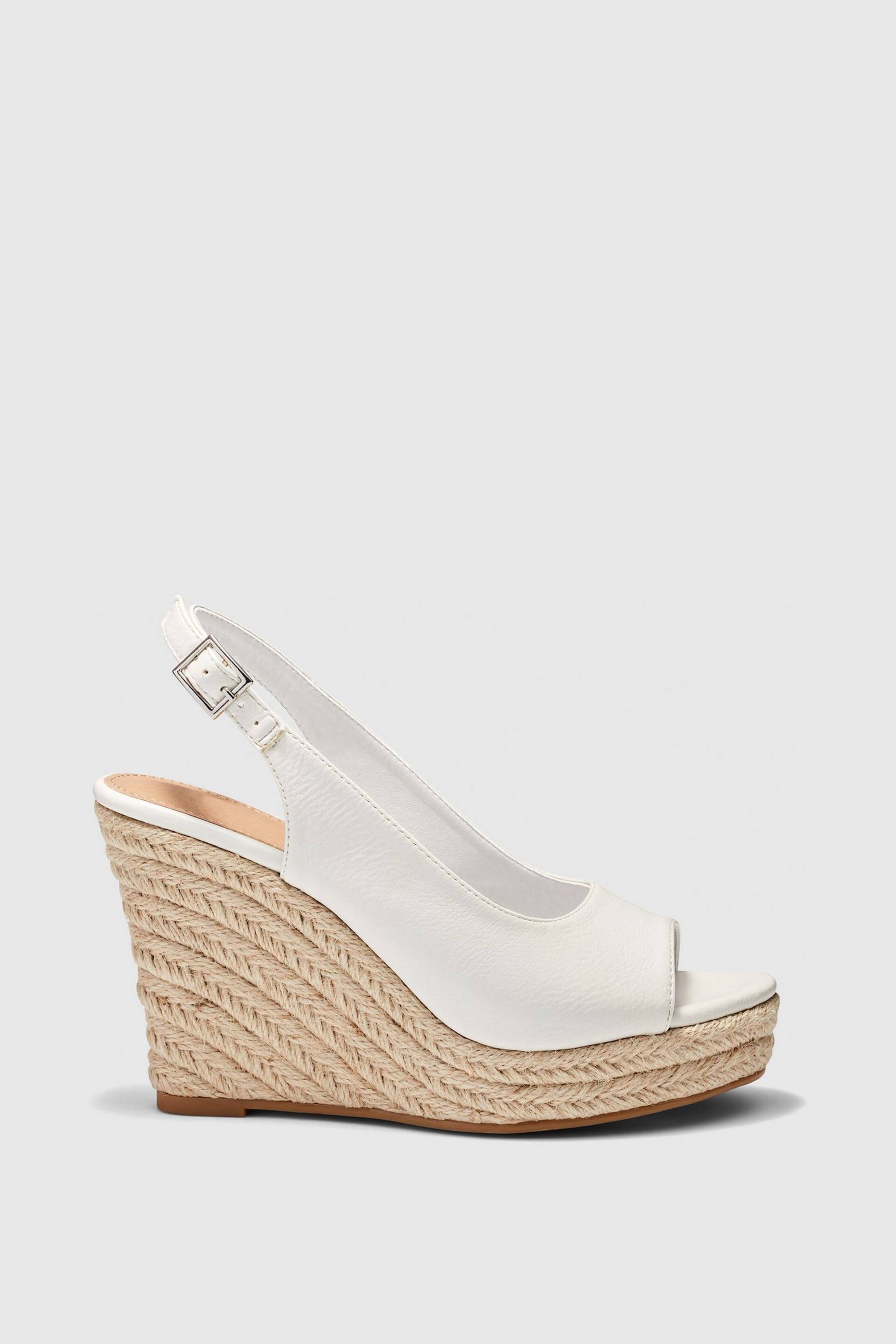 Novo White Regular Fit Ocean Slingback Espadrille Wedge - Image 2 of 4