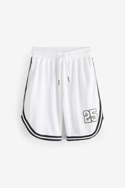 White Mesh Basketball Style Shorts (3-16yrs) - Image 1 of 4