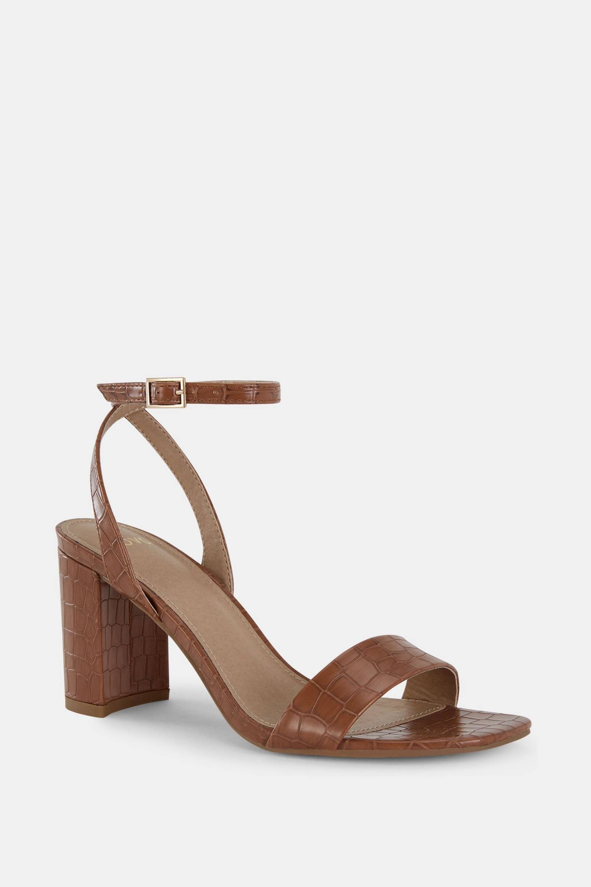 Novo Brown Novo Martinez Wide Fit Block Heel Sandals - Image 3 of 6