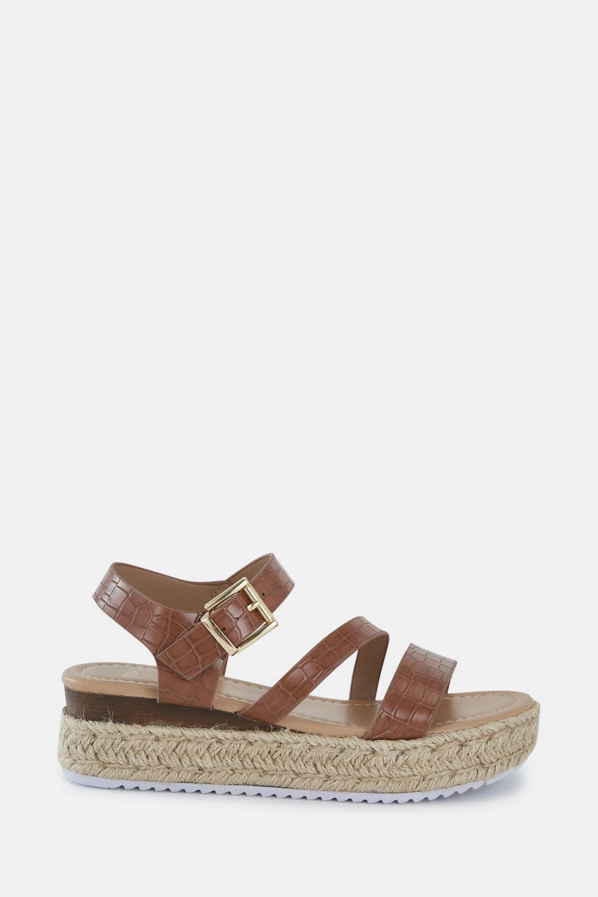 Novo Brown Regular Fit SIMBA Espadrille Strappy Sandals - Image 2 of 6