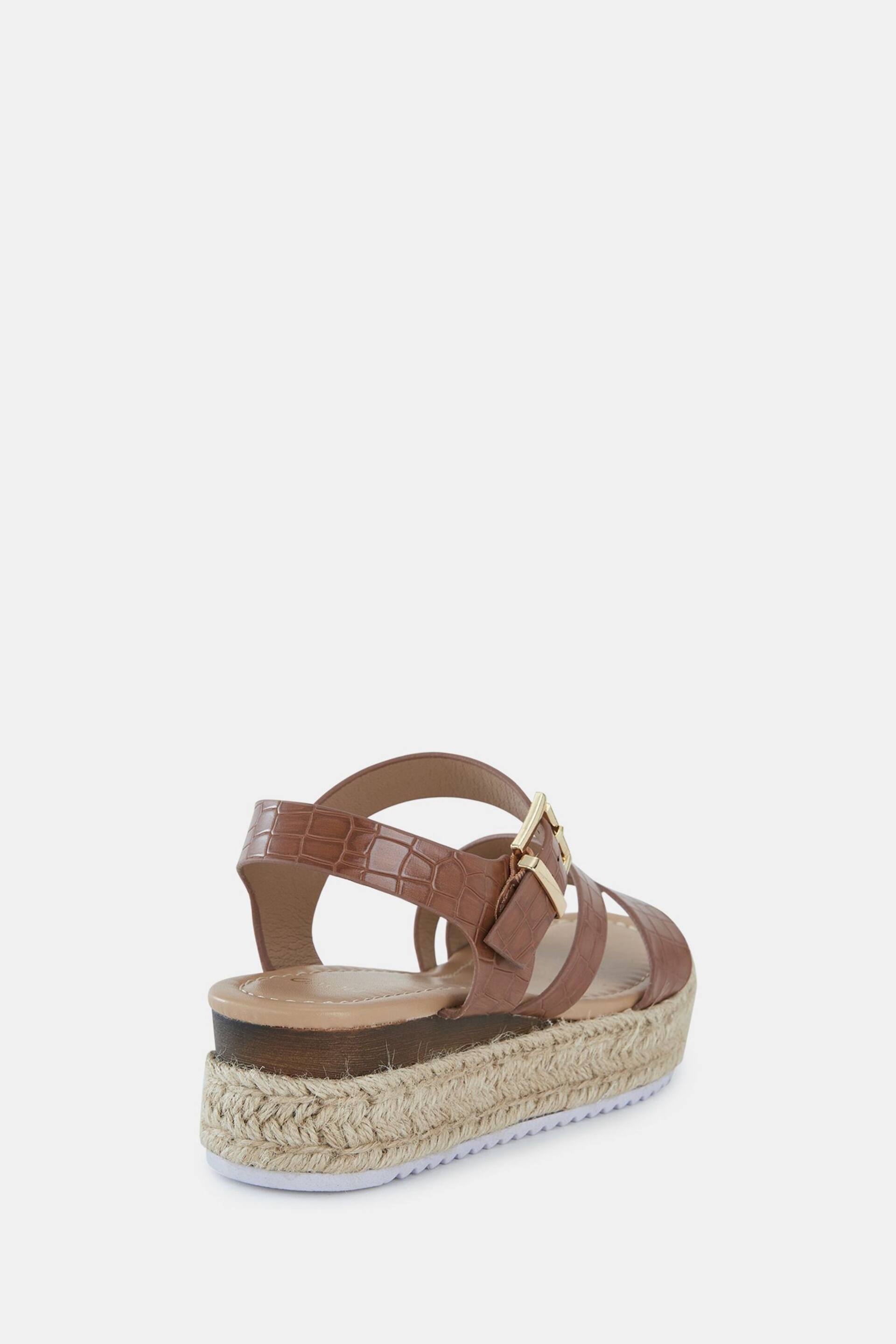 Novo Brown Regular Fit SIMBA Espadrille Strappy Sandals - Image 4 of 6