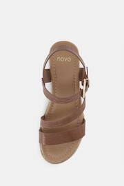 Novo Brown Regular Fit SIMBA Espadrille Strappy Sandals - Image 5 of 6