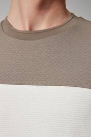 Neutral Textured Colour Block T-Shirt - Image 5 of 8