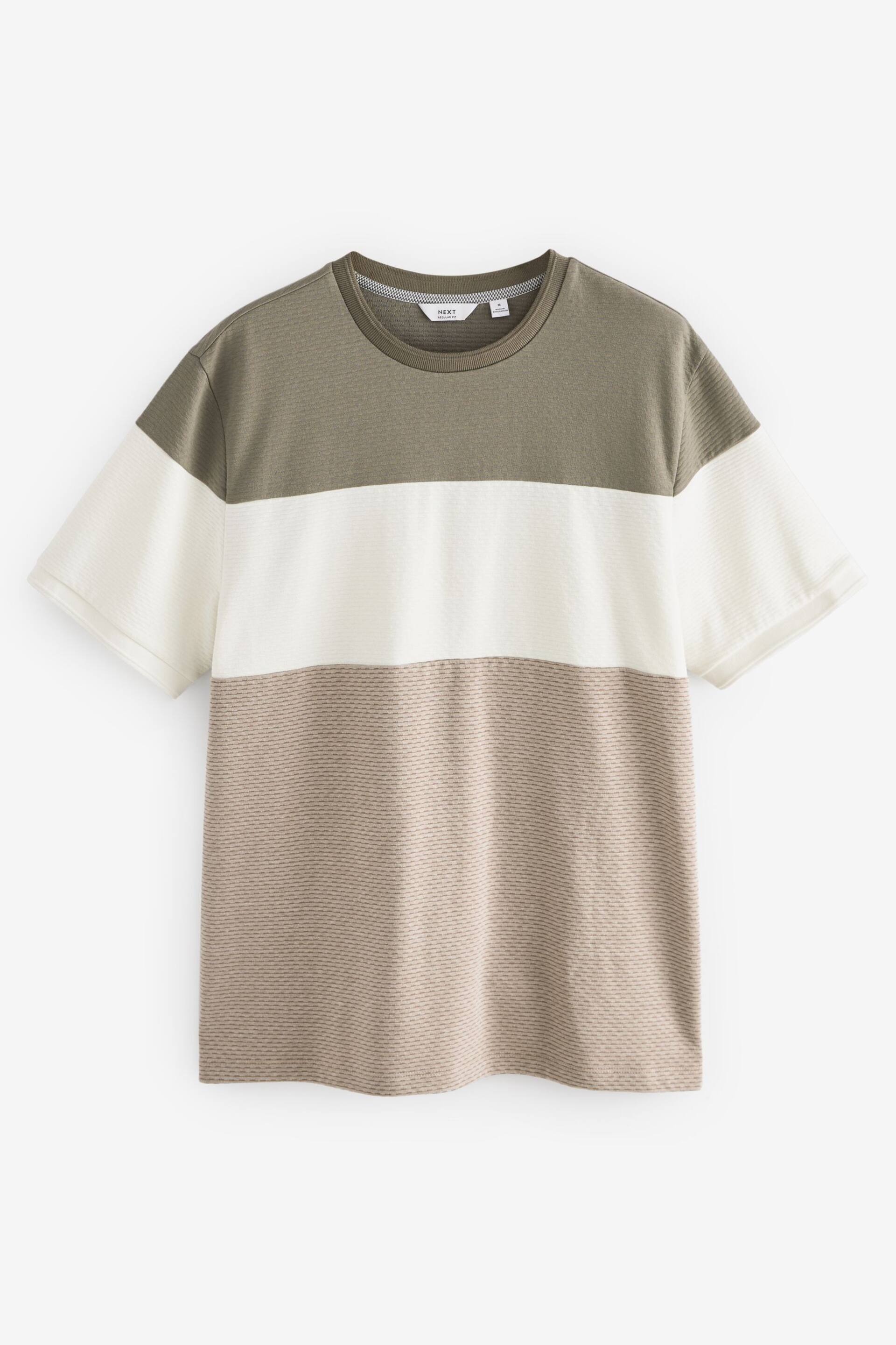 Neutral Textured Colour Block T-Shirt - Image 6 of 8