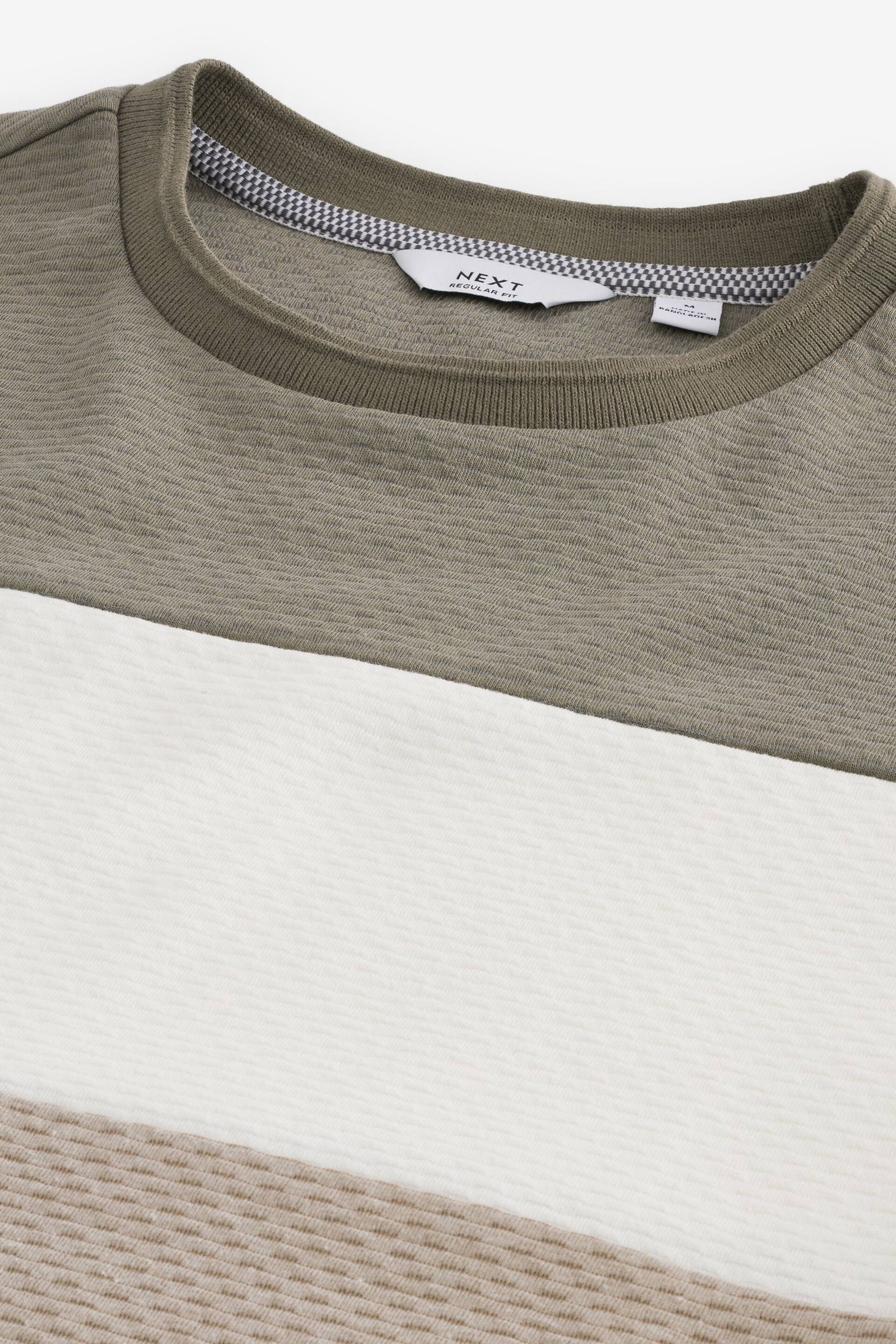Neutral Textured Colour Block T-Shirt - Image 7 of 8