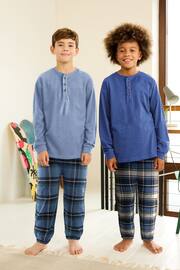 Blue Check Bottom Pyjamas 2 Pack (3-16yrs) - Image 1 of 7