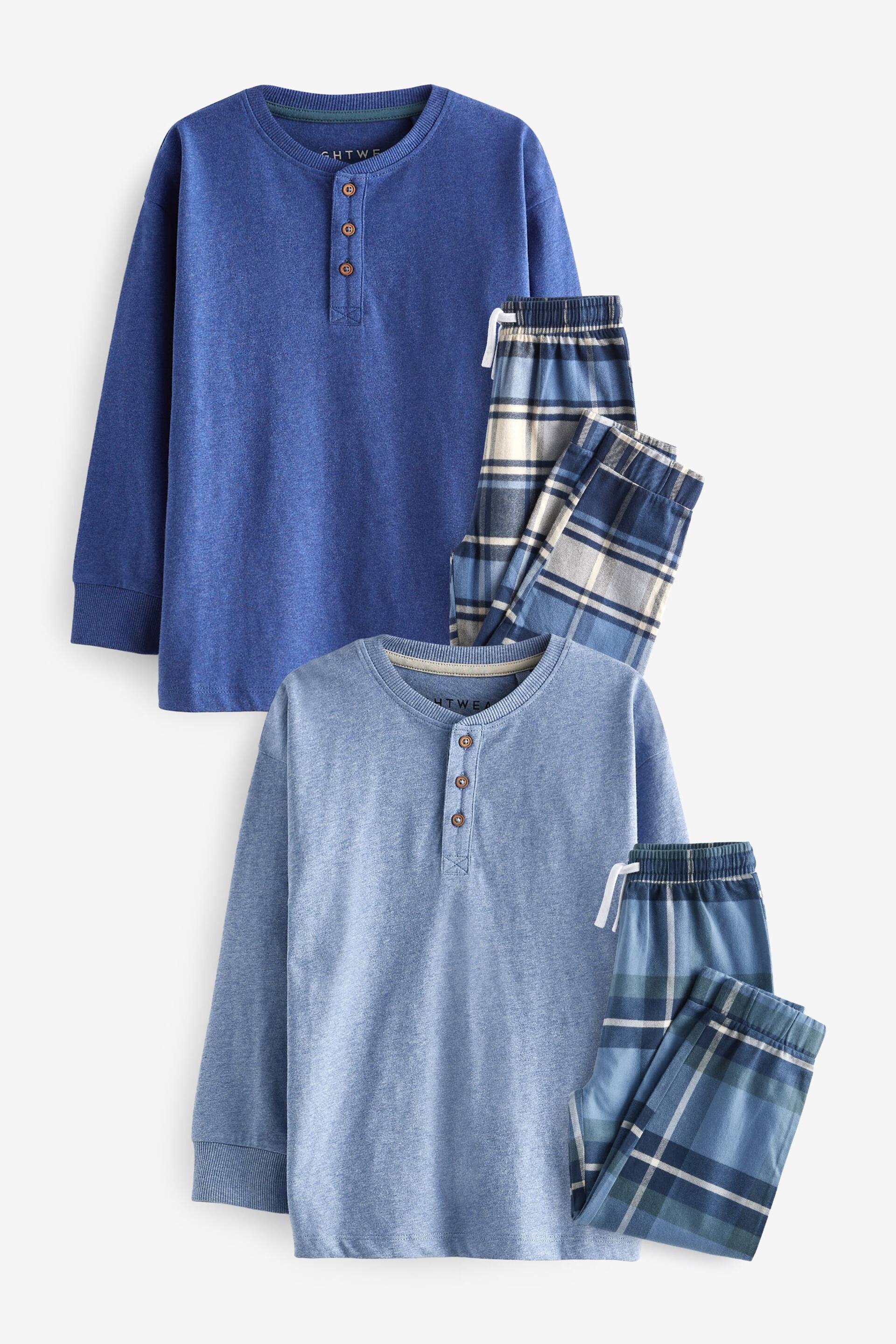 Blue Check Bottom Pyjamas 2 Pack (3-16yrs) - Image 3 of 7