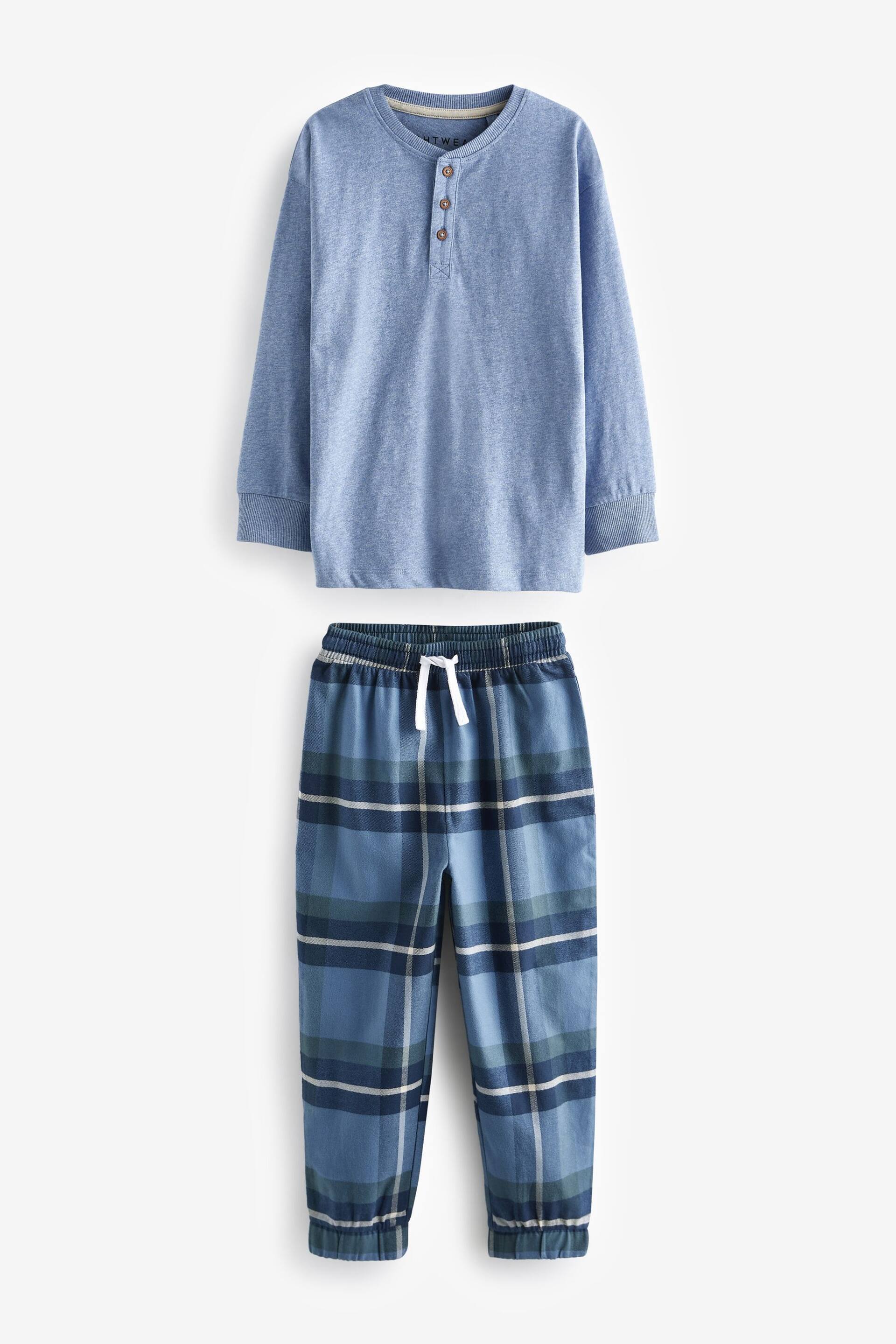 Blue Check Bottom Pyjamas 2 Pack (3-16yrs) - Image 4 of 7