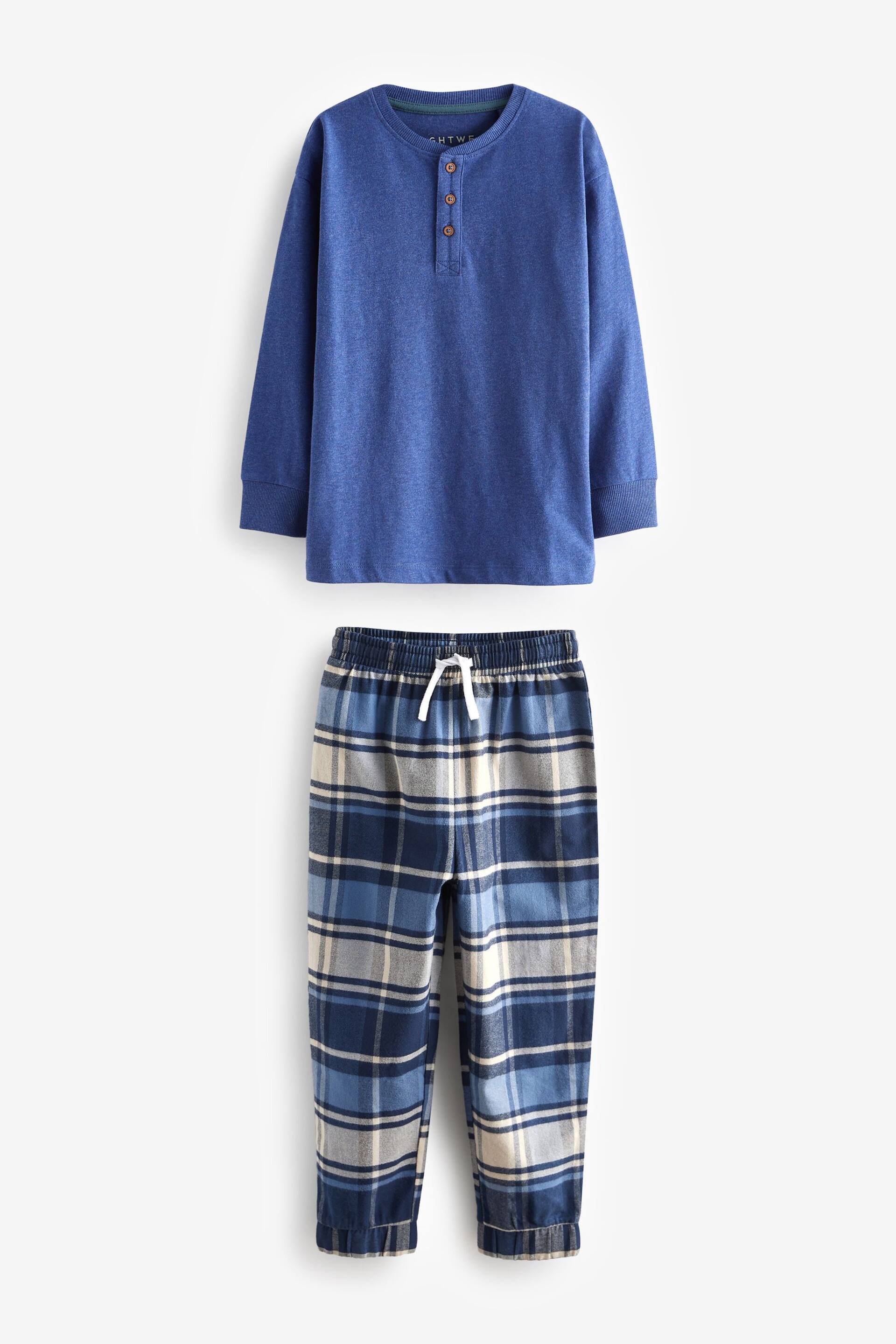 Blue Check Bottom Pyjamas 2 Pack (3-16yrs) - Image 5 of 7