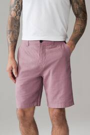 Pink Linen Blend Chino Shorts - Image 1 of 9