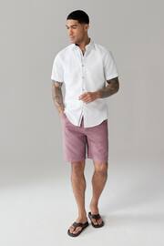 Pink Linen Blend Chino Shorts - Image 2 of 9