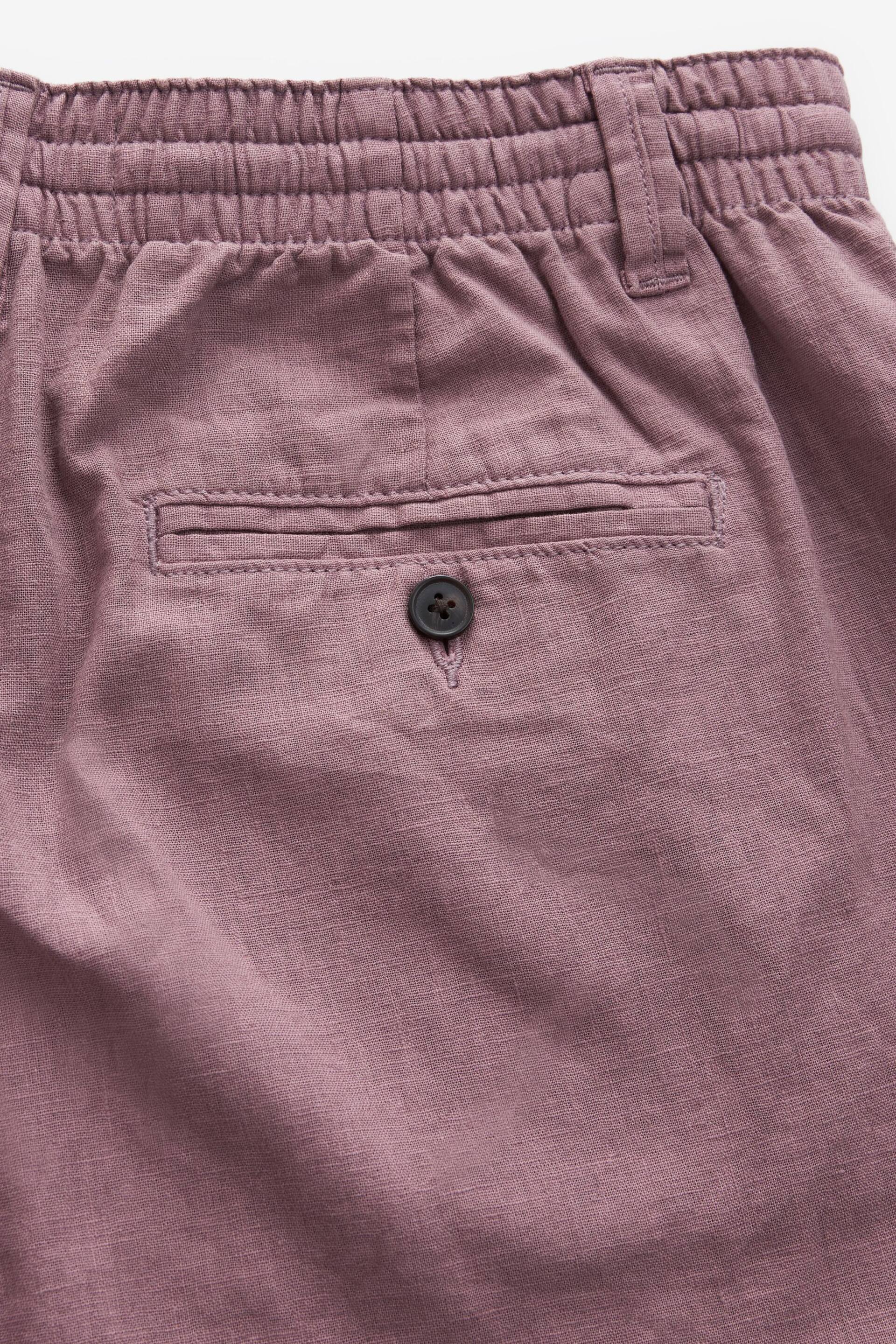 Pink Linen Blend Chino Shorts - Image 7 of 9