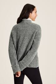 Joules Bea Grey High Neck Bouclé Jumper - Image 2 of 6