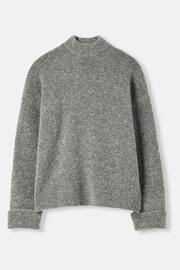 Joules Bea Grey High Neck Bouclé Jumper - Image 6 of 6