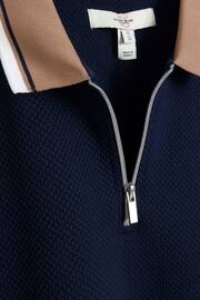 River Island Blue Tap Contrast Collar Regular Fit Polo Shirt - Image 4 of 4