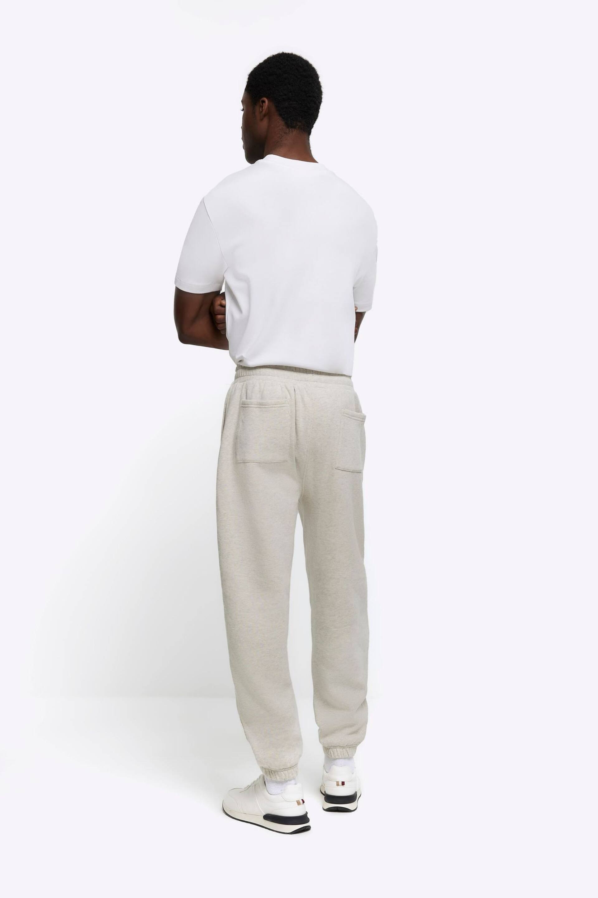 River Island Grey Regular Fit Marl Elasticated Joggers - Image 2 of 3