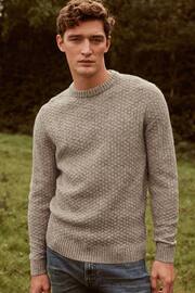 Neutral Basket Textured Regular Crew Neck Jumper - Image 3 of 7