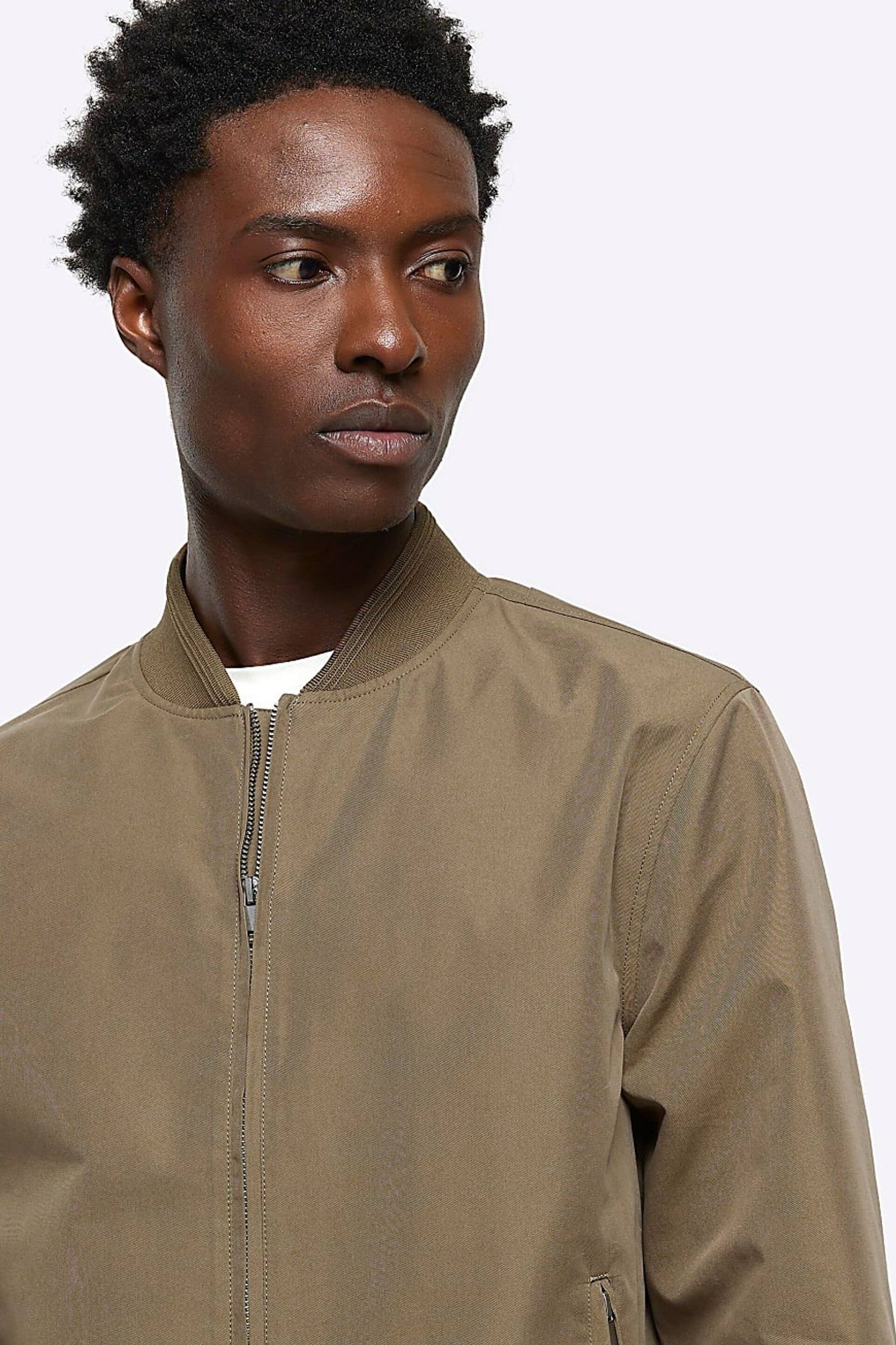 River Island Brown Cotton Bomber Jacket - Image 4 of 8