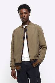 River Island Brown Cotton Bomber Jacket - Image 7 of 8