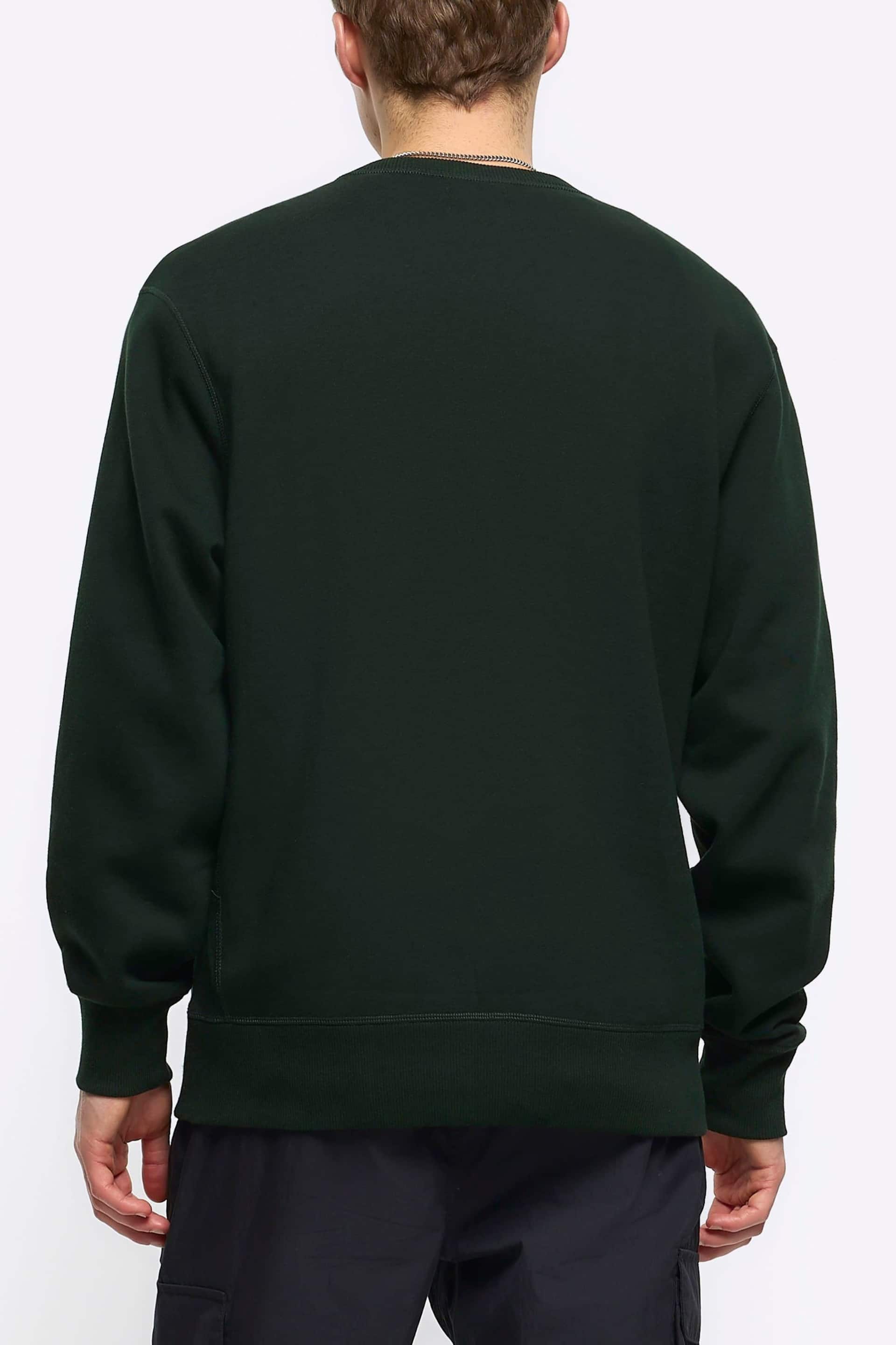River Island Green Long Sleeve Essential Crew Jacket - Image 2 of 4