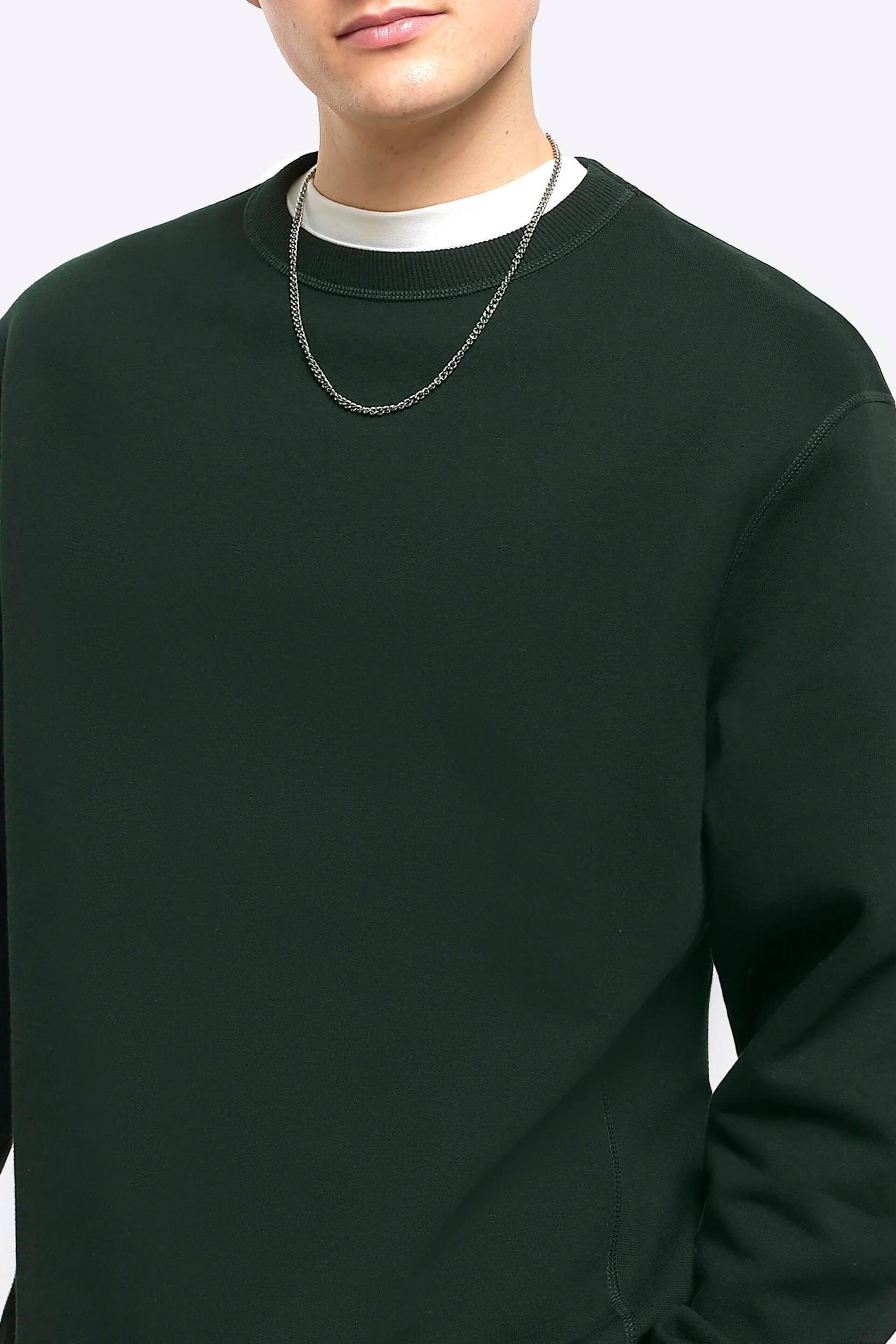 River Island Green Long Sleeve Essential Crew Jacket - Image 3 of 4