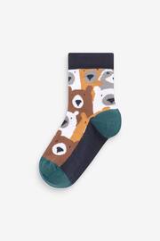 Brown Animal Stripe Cotton Rich Socks 7 Pack - Image 4 of 8