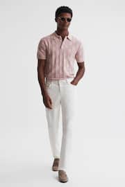 Reiss Soft Pink Blaze Cotton Press-Stud Polo T-Shirt - Image 3 of 5