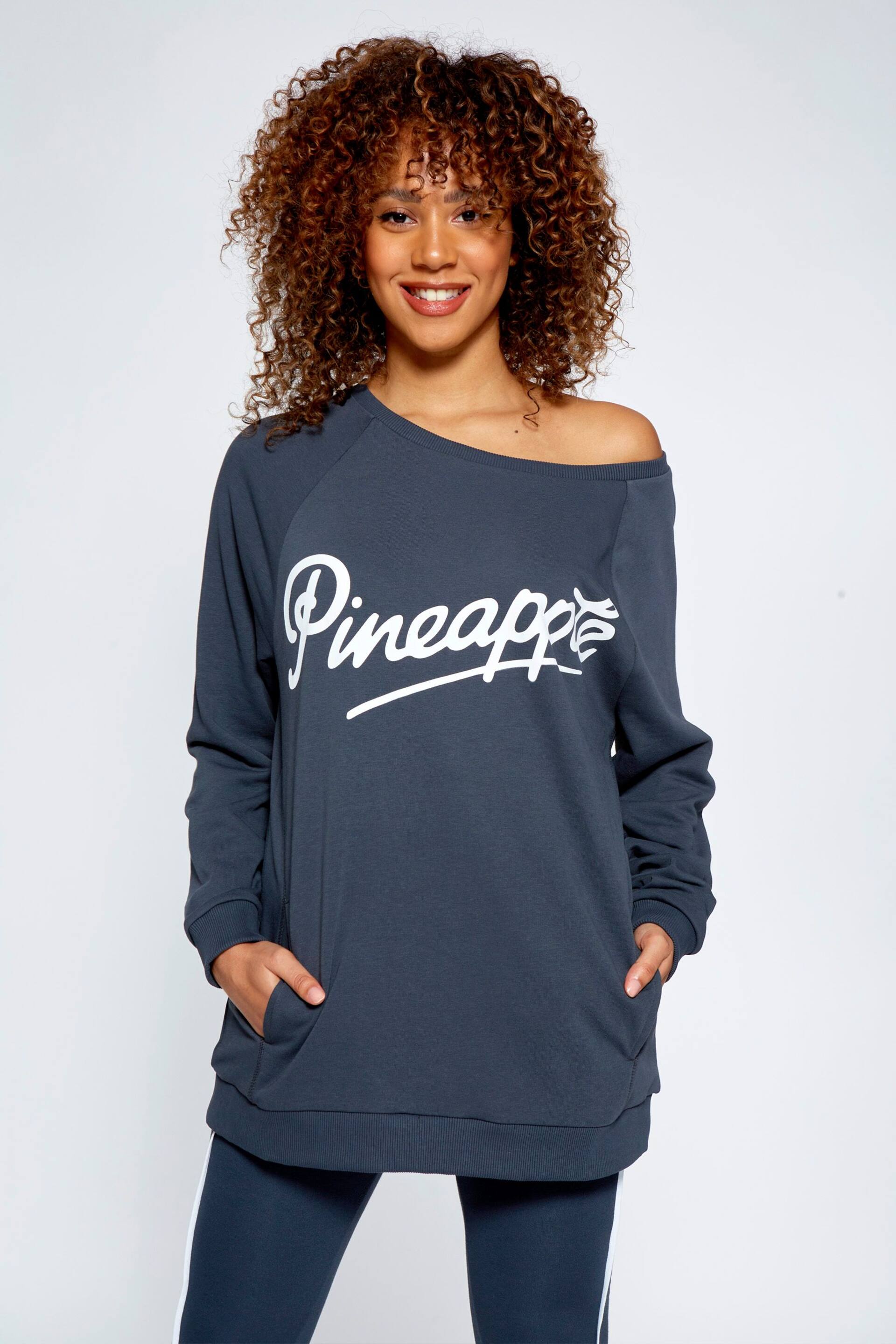 Pineapple Charcoal Grey Oversized Monster Sweatshirt - Image 2 of 2