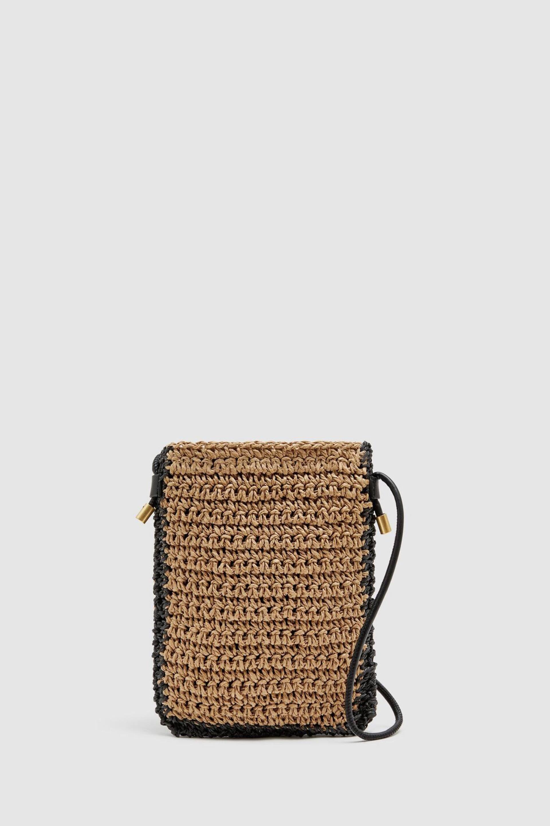 Reiss Natural Taylor Woven Cross-Body Phone Bag - Image 1 of 5
