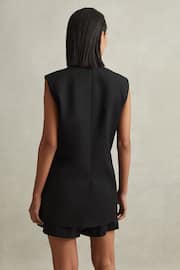 Reiss Black Karyn Wool Blend Double Breasted Waistcoat - Image 5 of 6