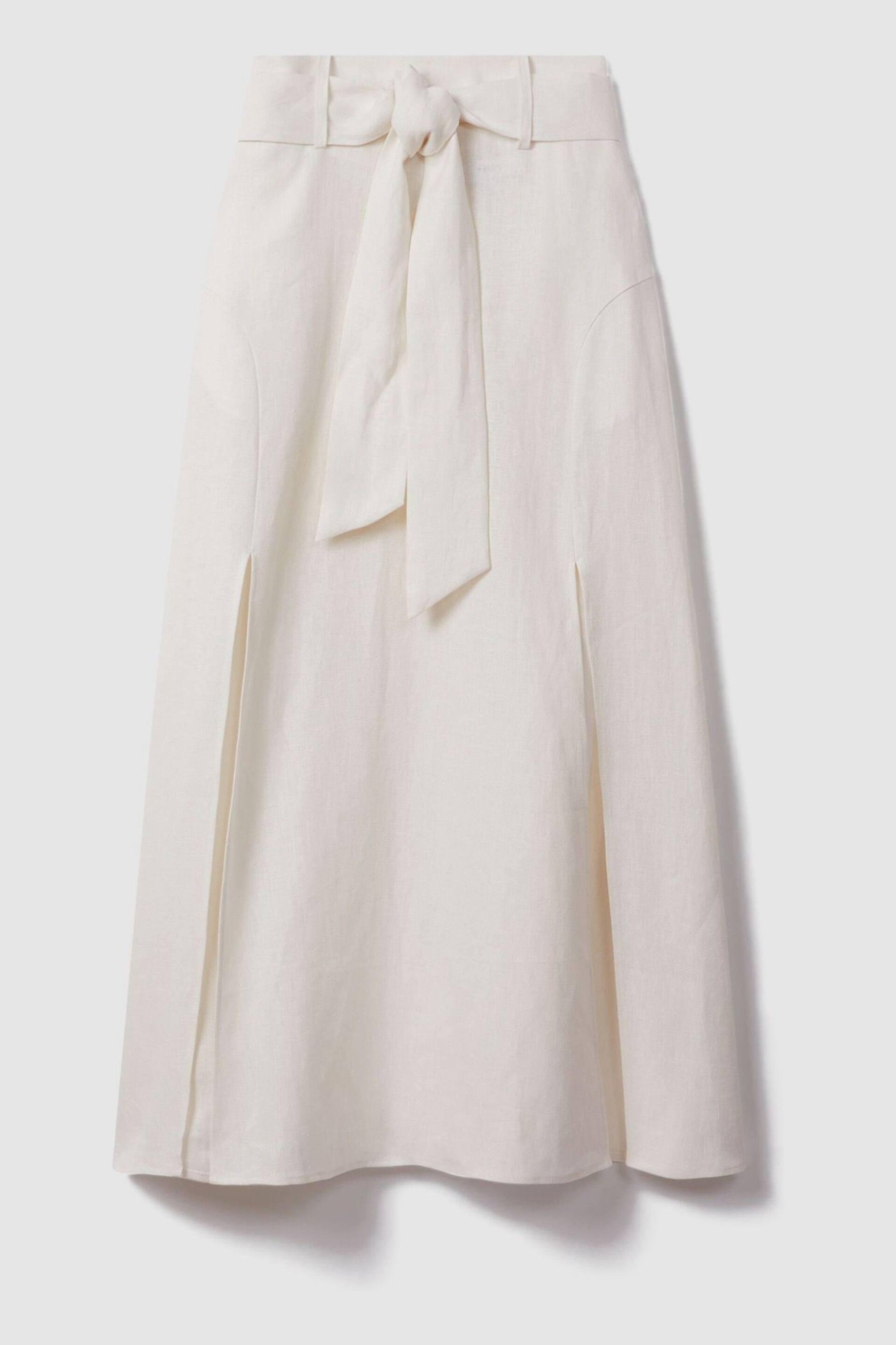 Reiss White Abigail High Rise Linen Maxi Skirt - Image 2 of 6