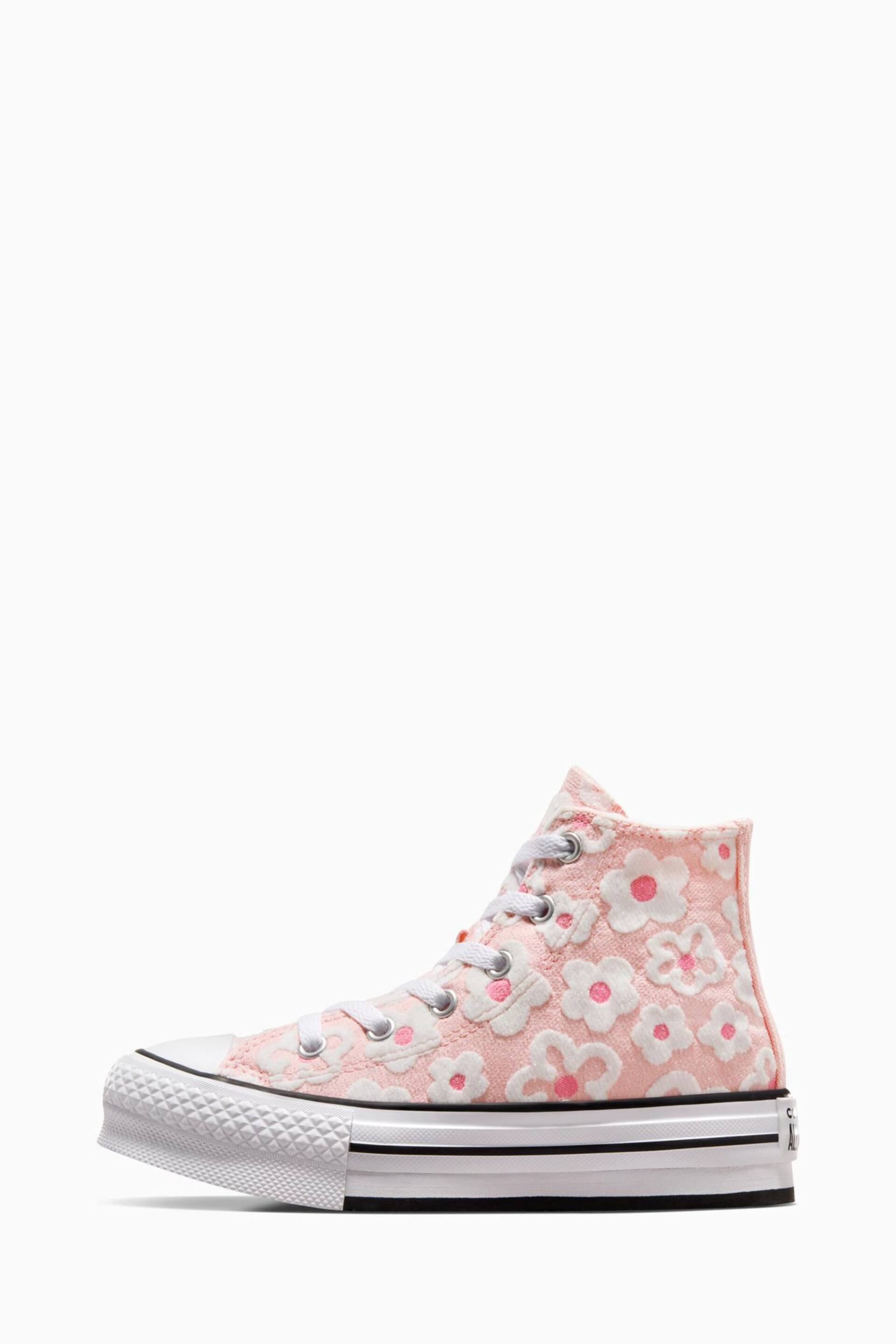 Converse Pink Floral Textured Eva Lift Youth Trainers - Image 2 of 13