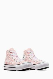 Converse Pink Floral Textured Eva Lift Youth Trainers - Image 4 of 13