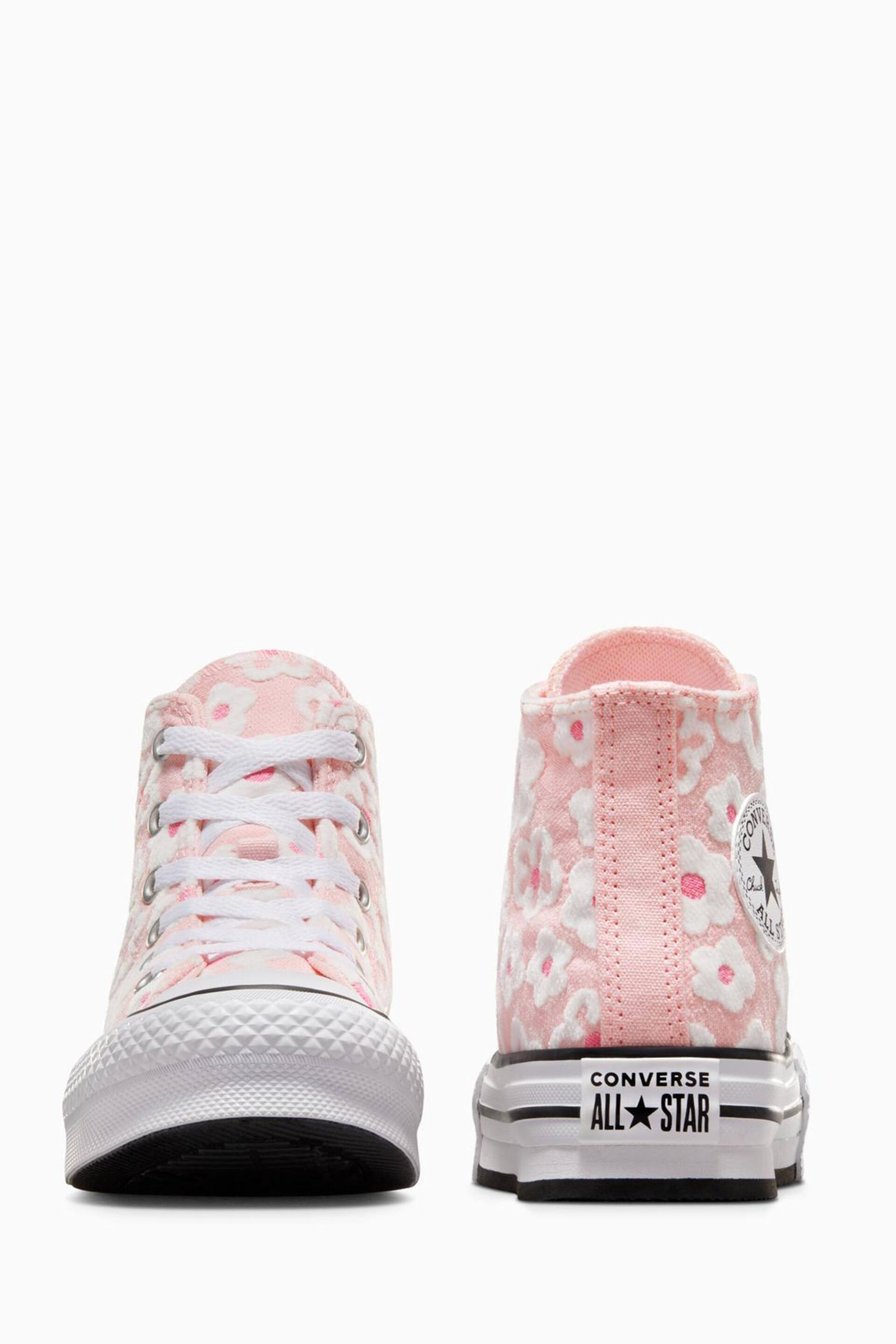 Converse Pink Floral Textured Eva Lift Youth Trainers - Image 9 of 13
