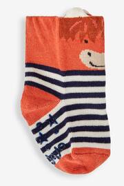 JoJo Maman Bébé Rust 3-Pack Highland Cow Socks - Image 5 of 5