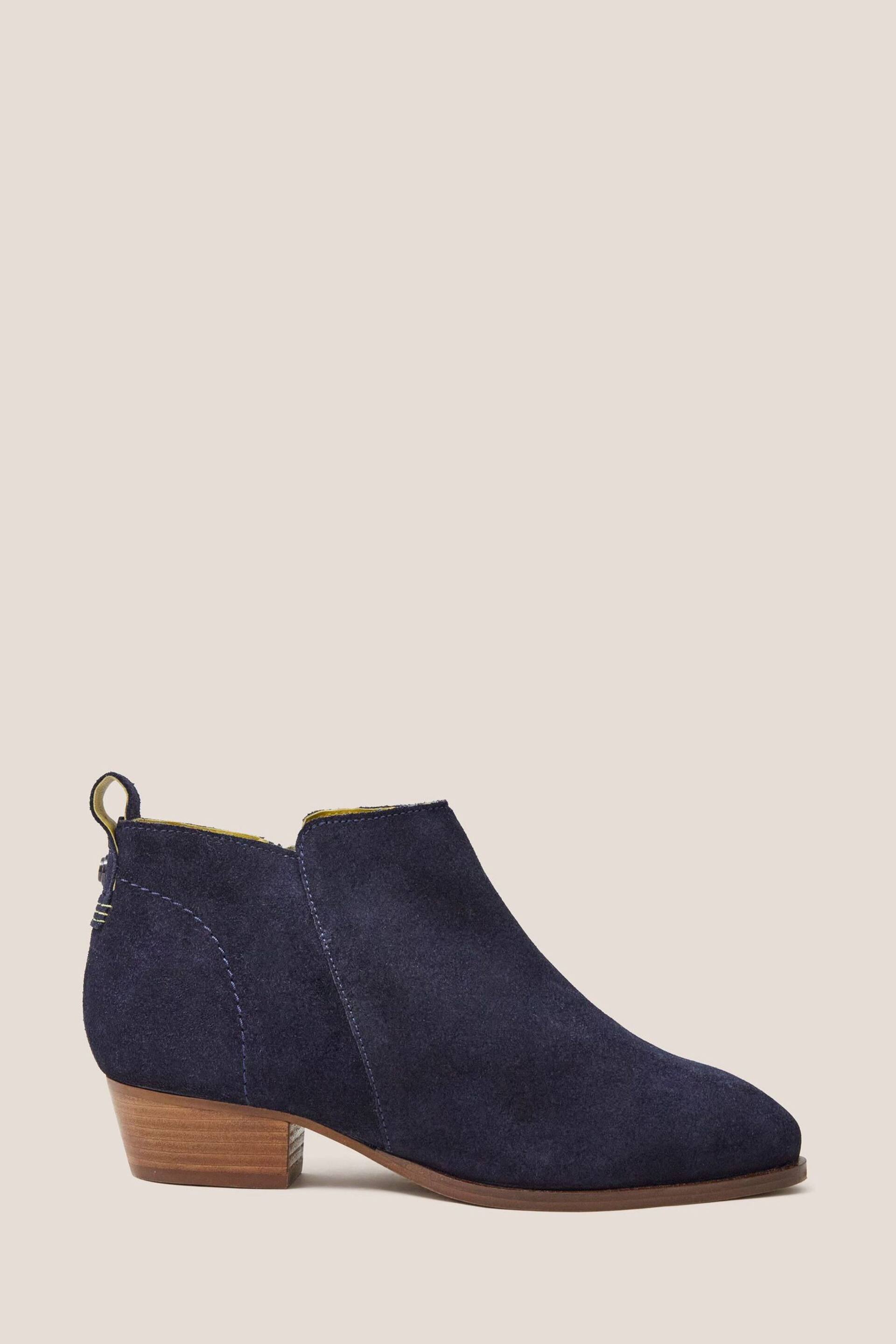 White Stuff Blue Wide Fit Suede Ankle Boots - Image 1 of 4