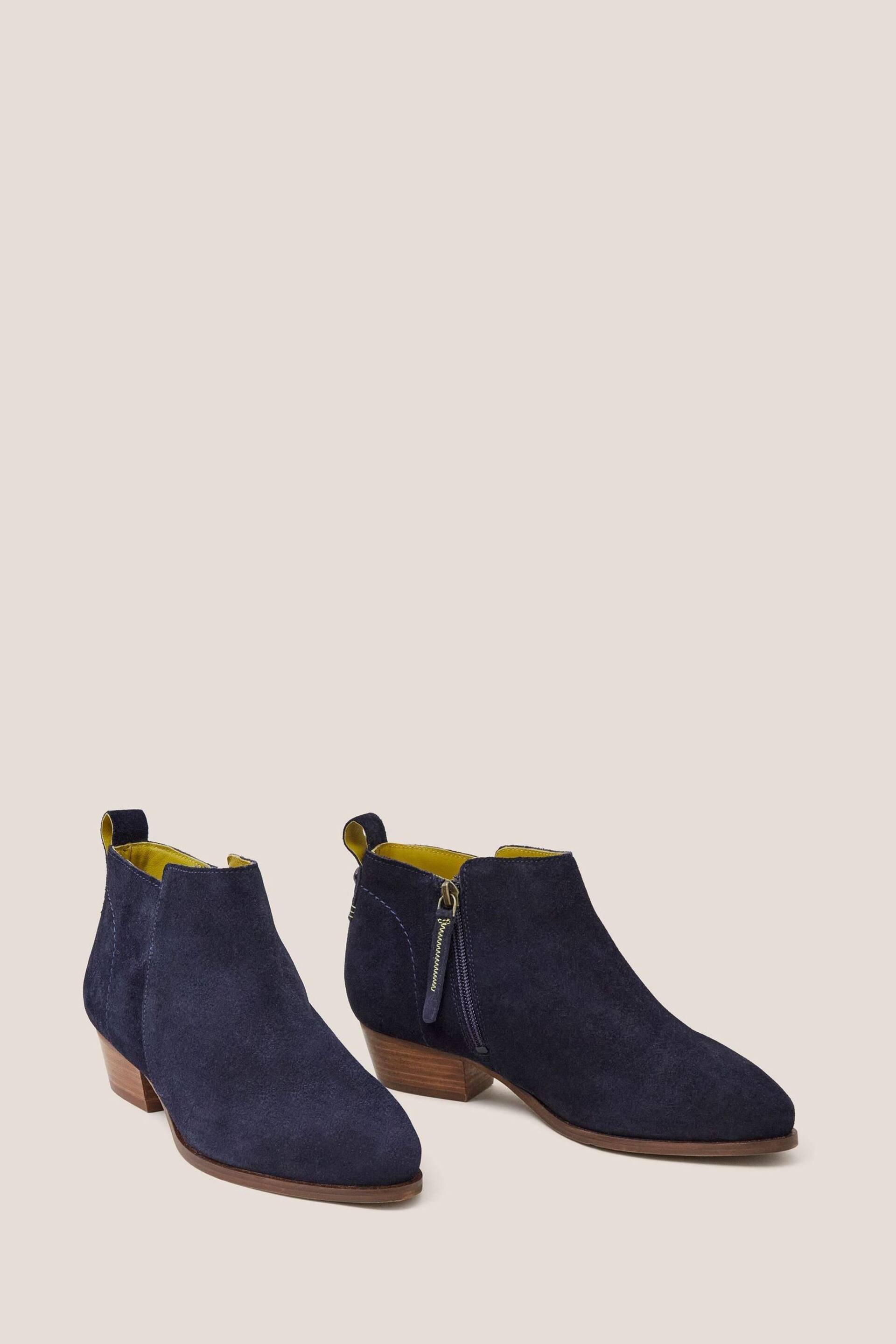 White Stuff Blue Wide Fit Suede Ankle Boots - Image 2 of 4