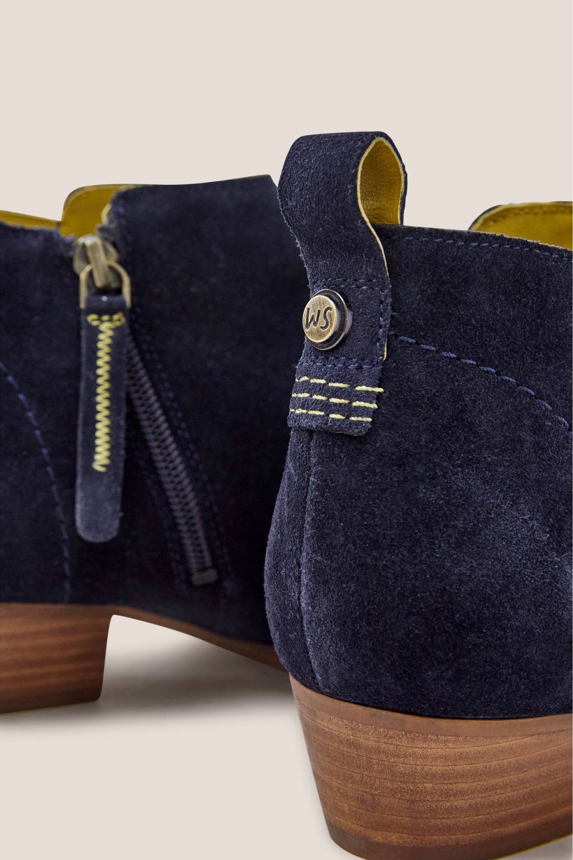 White Stuff Blue Wide Fit Suede Ankle Boots - Image 4 of 4
