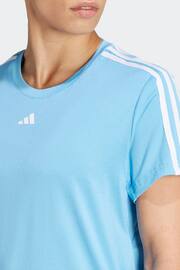 adidas Blue Aeroready Train Essentials 3-Stripes T-Shirt - Image 5 of 7