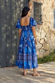 Blue Print Puff Sleeve Maxi Dress - Image 3 of 6