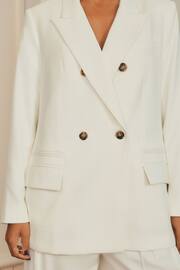 Ecru Rochelle Humes Double Breasted Tailored Blazer - Image 3 of 6