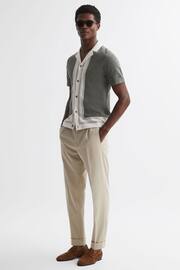 Reiss Sage Durban Cotton Knitted Cuban Collar Shirt - Image 3 of 5